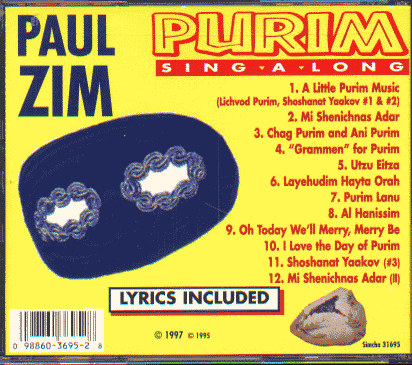 **CD Purim Sing-A-Long - Paul Zim