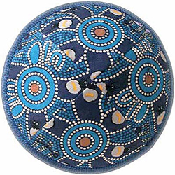 Kippah - Aboriginal Art - blue theme