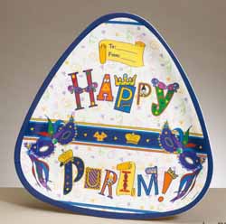 Happy Purim Melamine Tray - Triangle - one tray