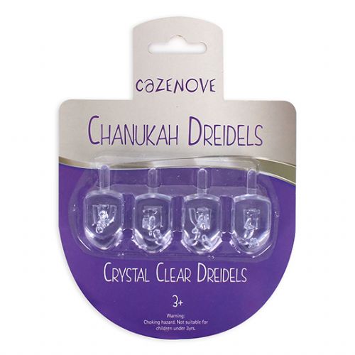 Chanukah Dreidels - Crystal Clear 4-pack