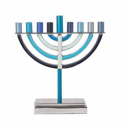 Chanukah Menorah Blue Tones
