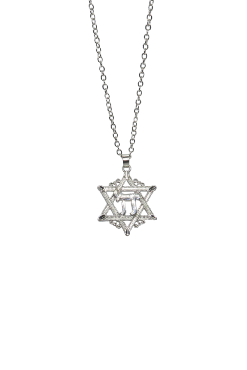 NECKLACE: Silver Chai in Silver Star on Silver Chain