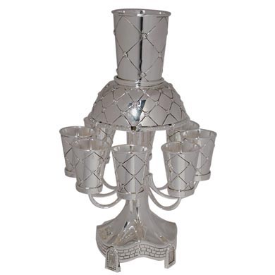 Wine Fountain - Silver X-Flower pattern
