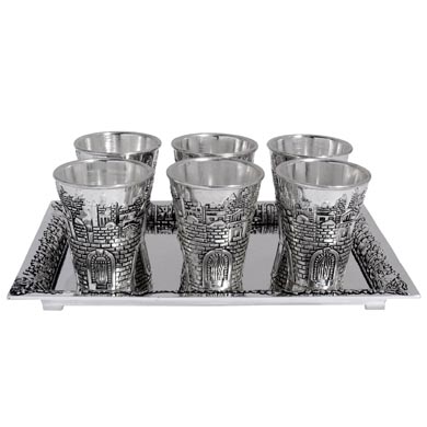 Liquor cups set - Jerusalem silver