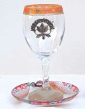 Elijah Cup & Tray Burgundy Glass