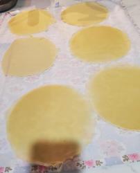 Blintzes waiting to be rolled